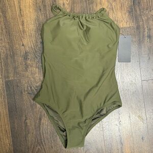 Olive Green One-Piece Swimsuit